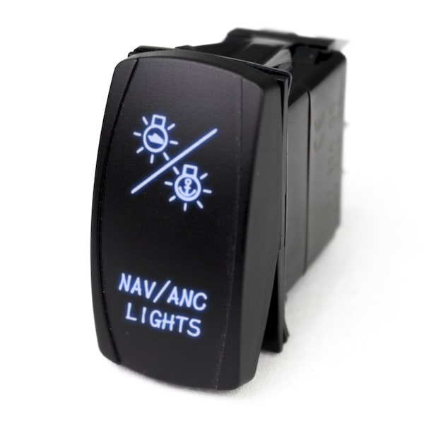 Marine Sport Lighting Led Rocker Switch W/ Blue Led Radiance (Nav Lights) MSTLS27B - main